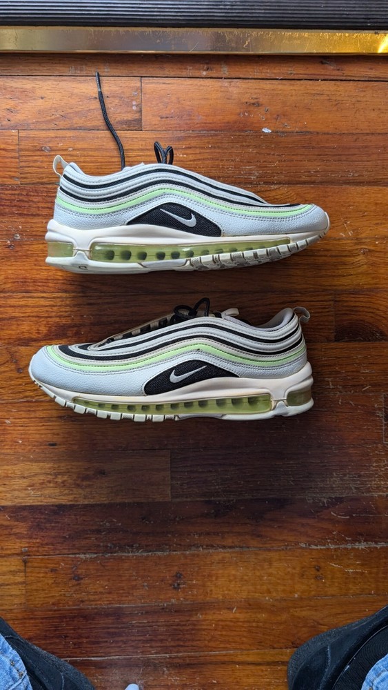 Nike Air Max 97 White Black Volt Mens 7.5 Womens 9.5 921733-105