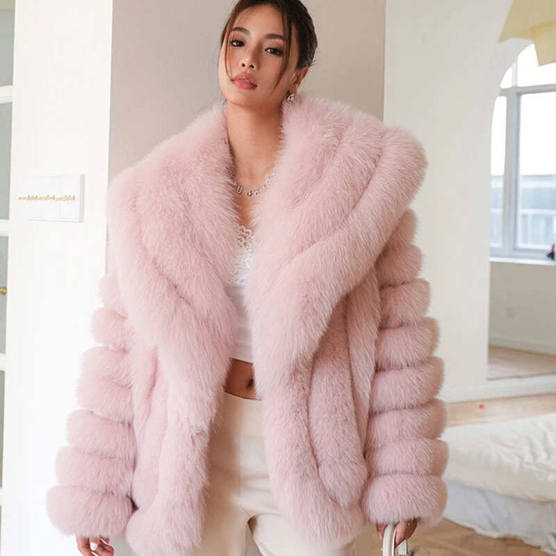 Blush Pink Luxury Fox Fur Slides