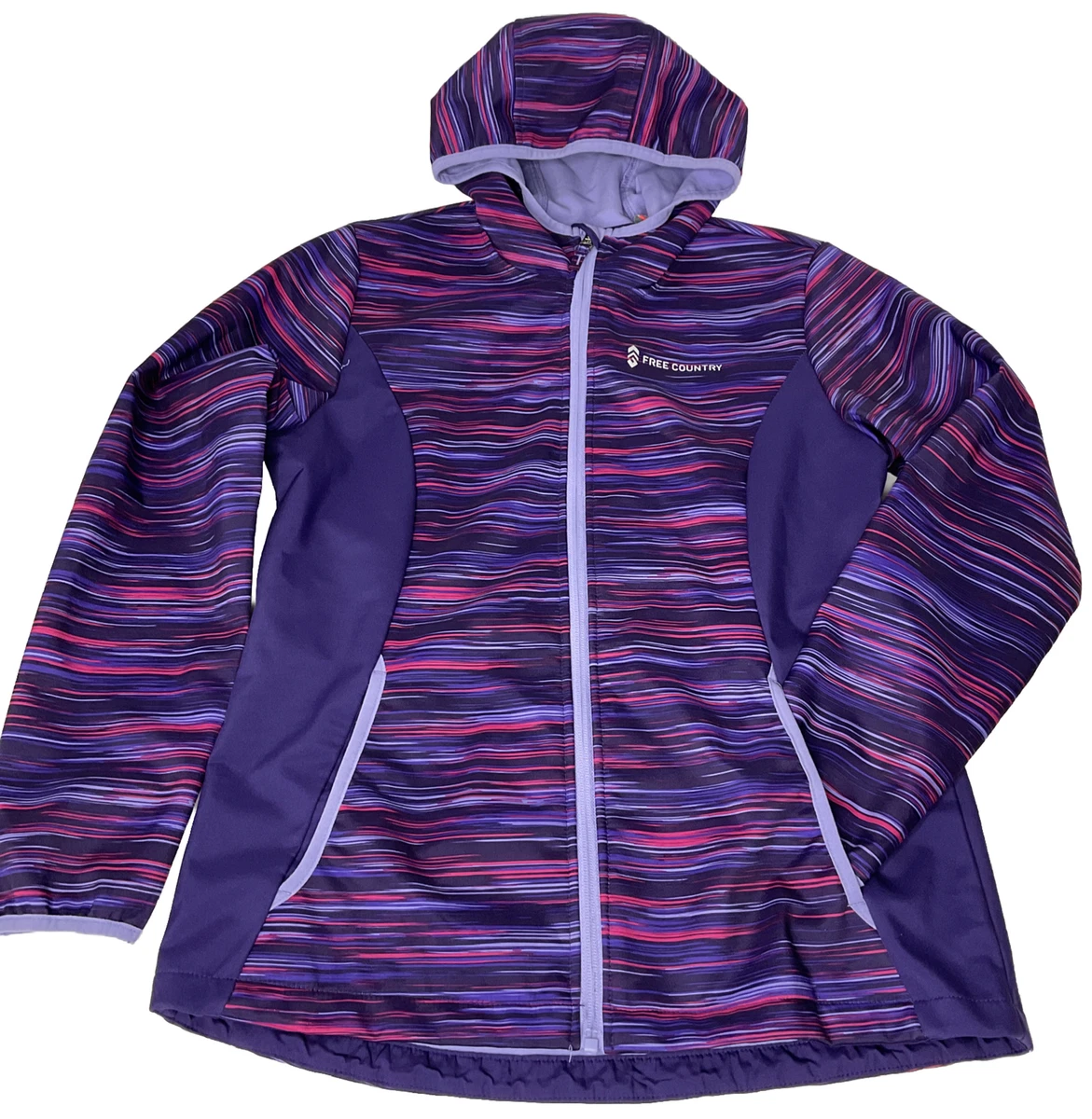 Free country woven hooded top water resistant lightweight softshell jacket