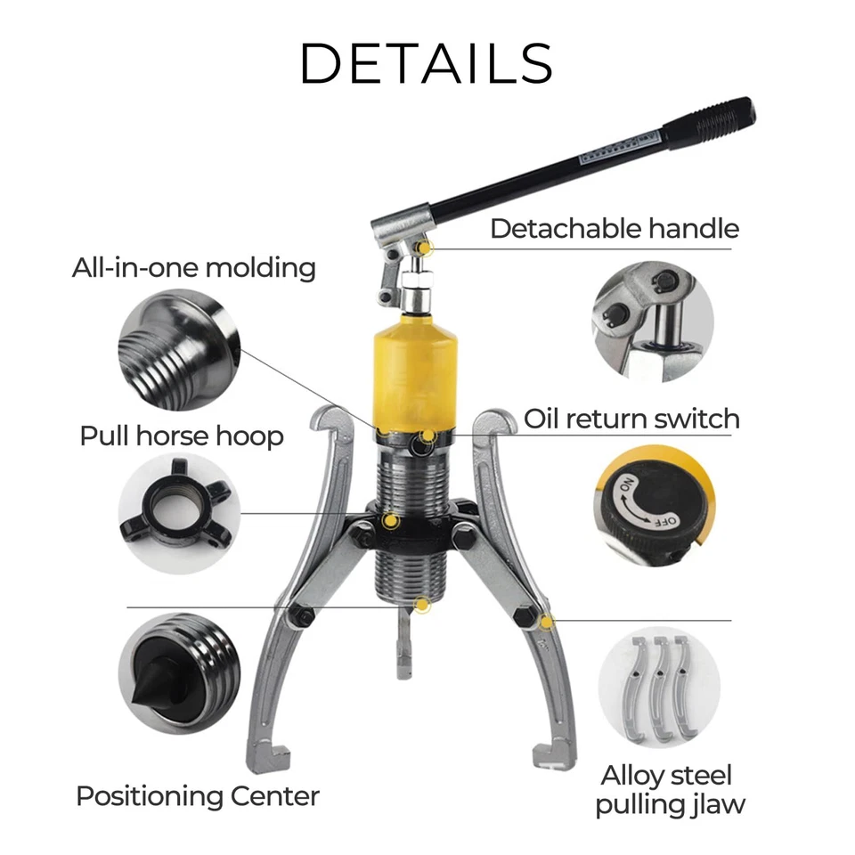 Hydraulic Gear Puller 15 Ton Max Capacity 4"-12" Hydraulic Puller Separator Tool - Image 2 of 4