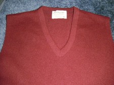 LORD JEFF JEFFLON Sweater Vest Adult Large Burgundy V-Neck Sleeveless Men