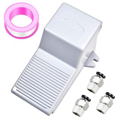 1/4 NPT Pneumatic Foot Pedal Valve Kit 5 Way 2 Position Threaded Rubber Nonsl...
