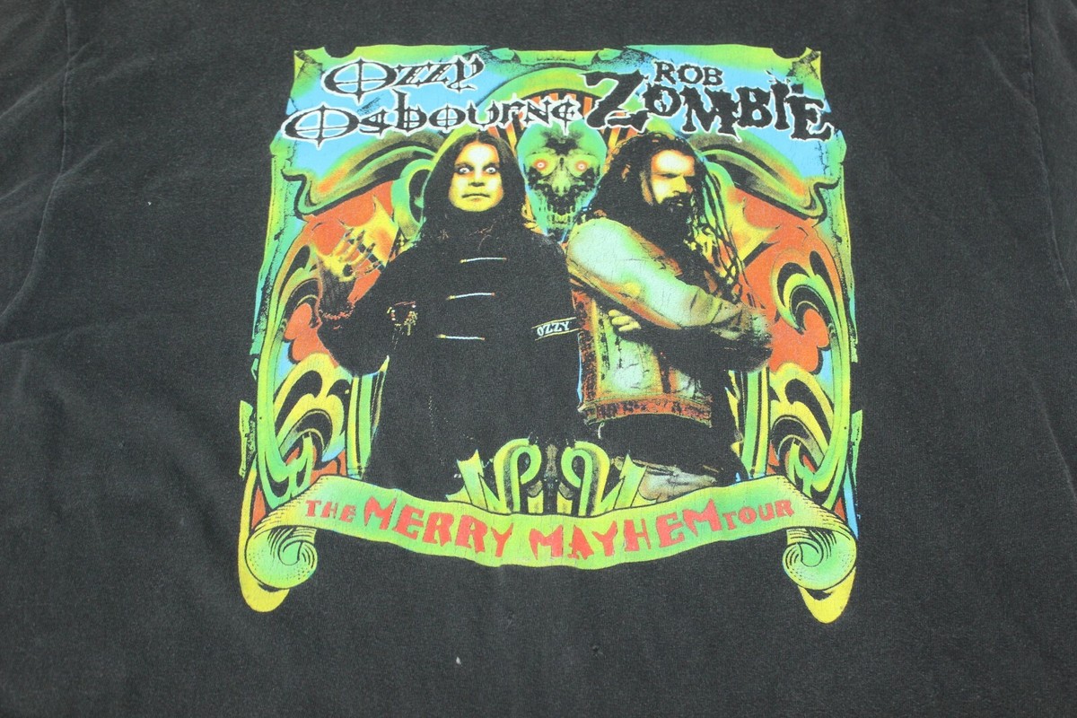 VTG Ozzy Osbourne Rob Zombie 2001 XL Concert Tour Merry Mayhen
