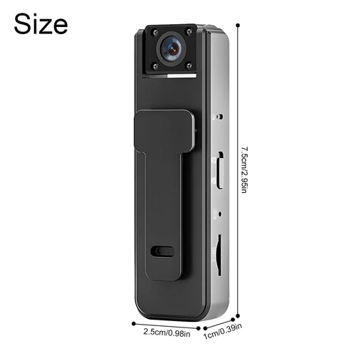 HD Mini Police Body Camera 1080P Video Audio Recorder Pocket Night Vision Cam - Picture 12 of 17