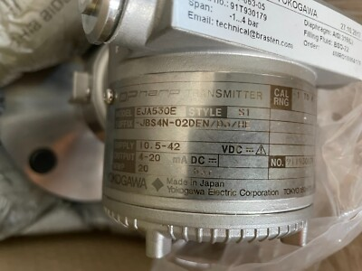 #ad Yokogawa Pressure Tx EJA530E JBS4N 02DEN D3 HE 4 20mA output Span 1bar to 2bar AU $950.00