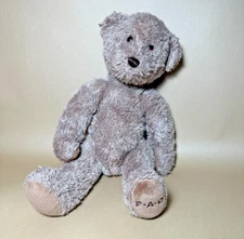 F.A.O Schwarz Brown Plush Teddy Bear Stuffed Animal Soft Embroidered Logo Paw