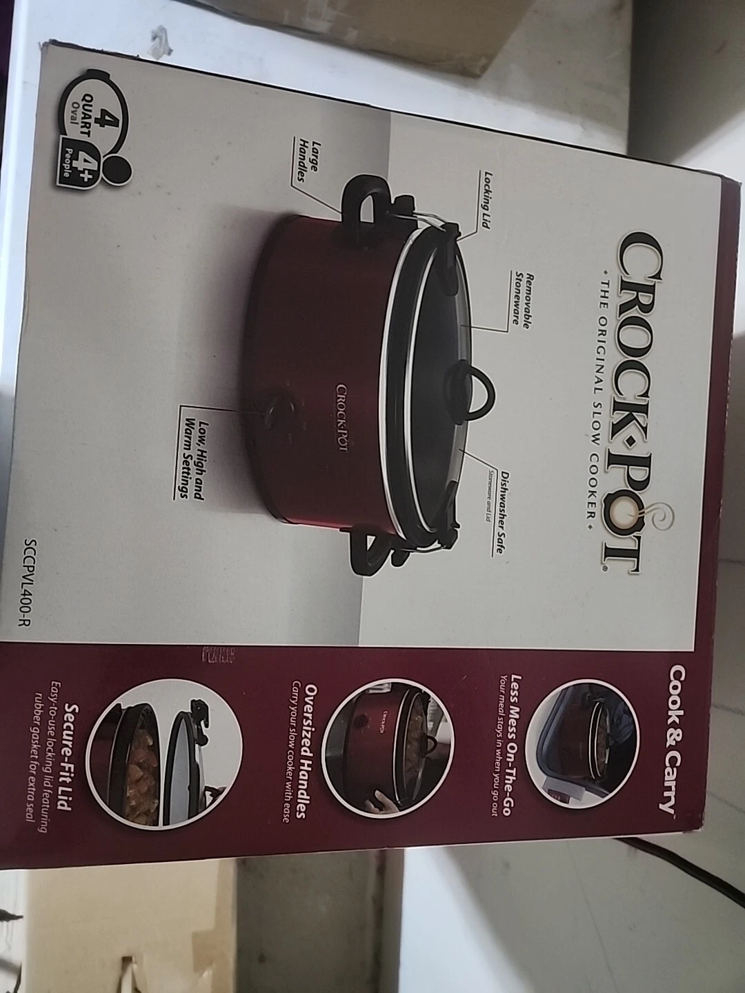 Crock-Pot SCCPVL600-R 6 Quart Slow Cooker - Red Stainless Steel
