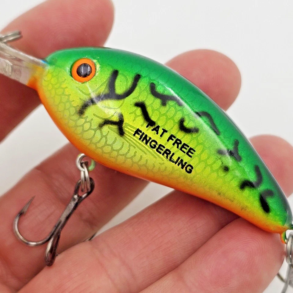 De colección 1997 Excalibur BD5FDFT Fire Tiger Fat Free Fingerling Bill Dance Crankbait Foto 4 de 4