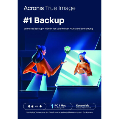 Acronis True Image 2026 - 2027 Essentials 1 Gerät Device 1 Year Jahr SOFORT @GWC