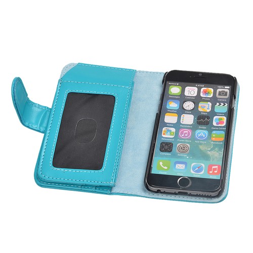 Neu Kartenetui Flip Wallet Leder Tasche Hülle für Apple iPhone 6S - Bild 29 von 44