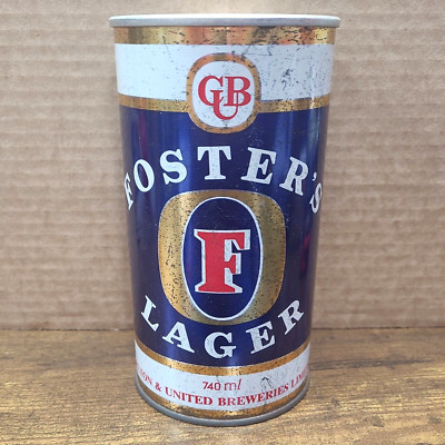 Vintage Foster's Lager Steel Beer Can Pull Tab 25oz, Top Pulled, Empty, Crafts