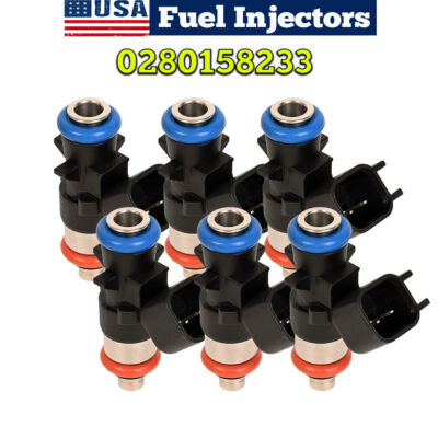 6Pcs 0280158233 Fuel Injectors Fits For 2011-2017 Dodge Charger Challenger 3.6L