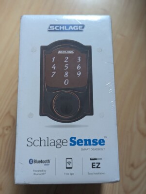 SCHLAGE Sense Smart Deadbolt mit Camelot Trim in Aged Bronze Neu VERSIEGELT