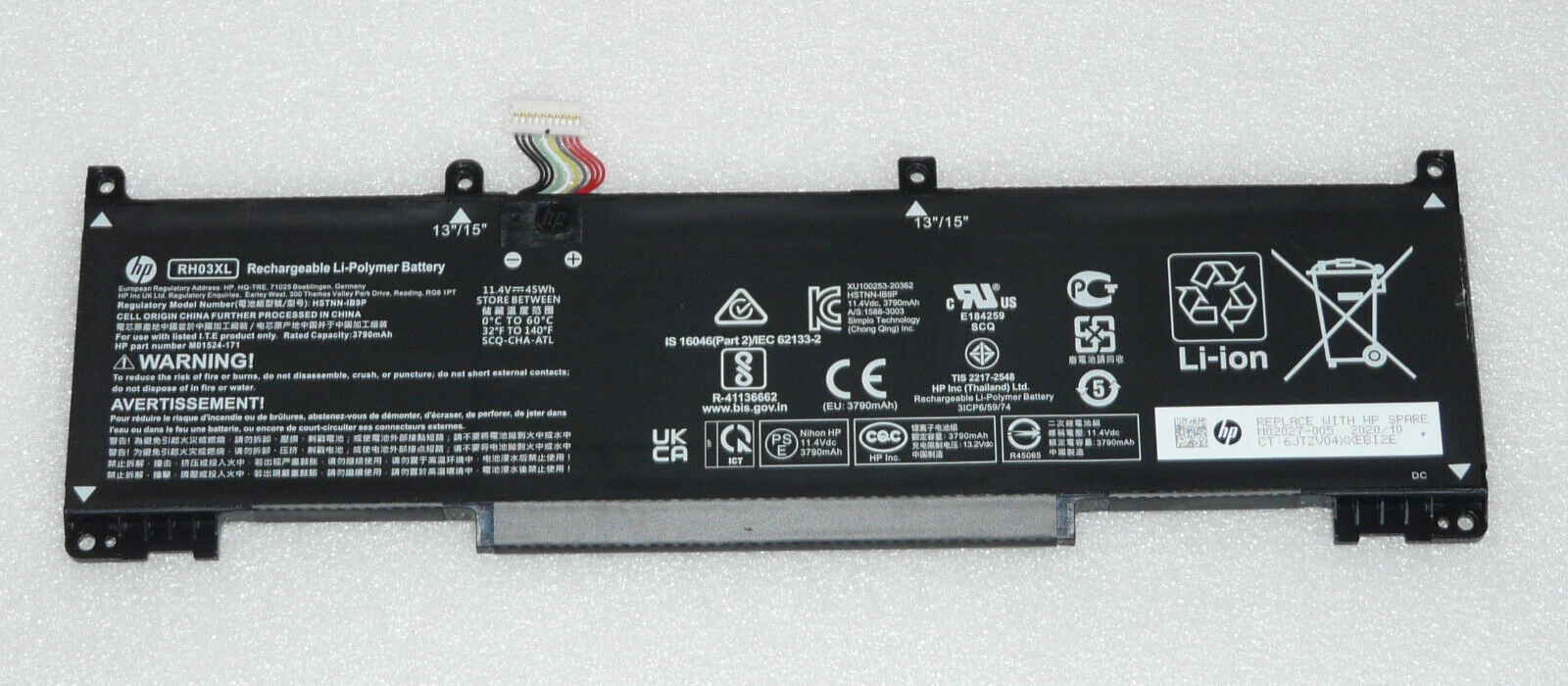 New Genuine HP ProBook 450 G8 / 640 G9 / 650 G8 45Wh Battery RH03XL M02027-005 - Picture 1 of 5