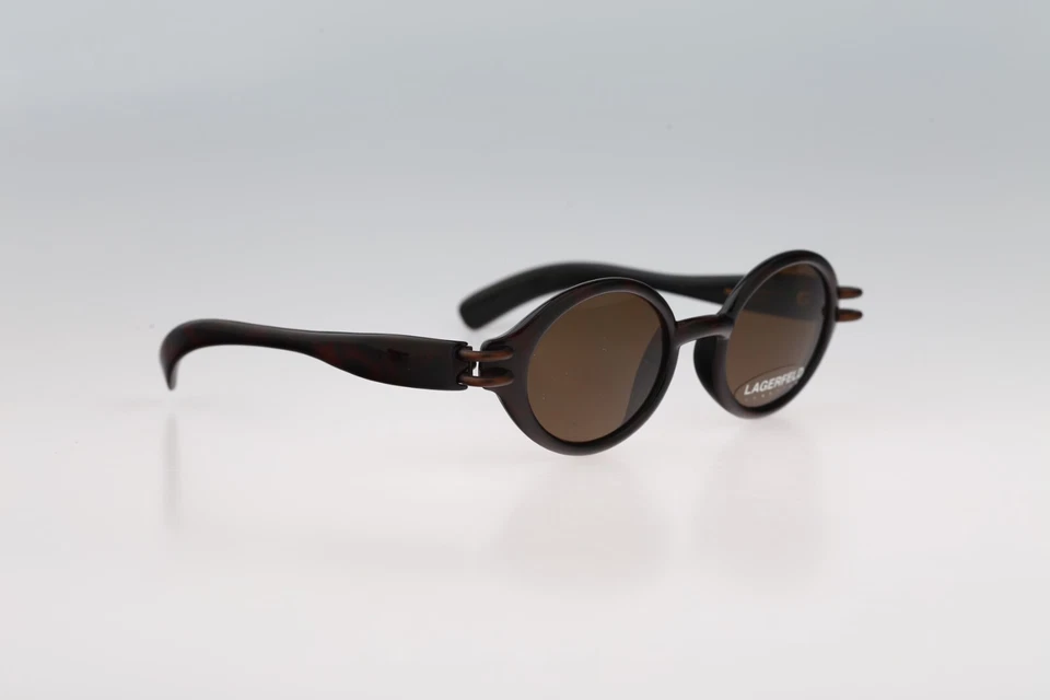 Gafas de sol redondas Lagerfeld 4131 20 vintage años 90 círculo tortuga para hombre y mujer nuevas de stock Foto 2 de 4
