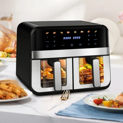 OYAJIA Friggitrice ad Aria Calda Doppia 9L 8in1 2400W Dual Air Fryer Friggitrice ad Aria Calda Digitale