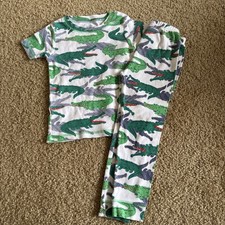 Kids Size 3T Carters Long sleeve Alligator Crocodile Pajama Set 100 cotton