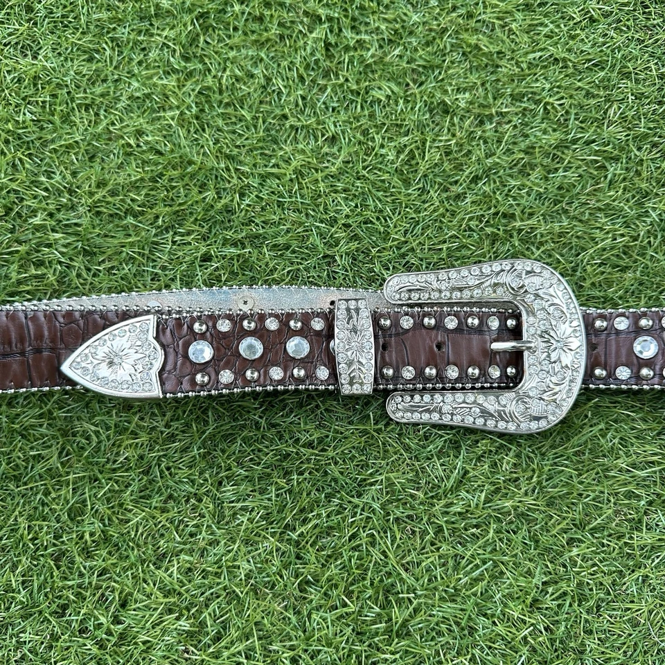Западная ковбойка Blazzin Roxx женщины крокодила печать коричневый кожаный ремень женщин размер XL - Изображение 2 из 4