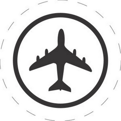 3'' Diameter Plane No Air Eligible Text Circle Labels (500 per Roll)