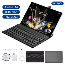 New 10.1 Inch tablet PC 256GB ROM Android 13 Wifi 5G/4G Dual SIM Bundle Keyboard
