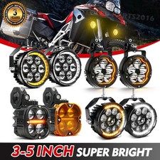 Pair Auxbeam Motorcycle Auxiliary Lights Led Fog Driving Light Spotlight W Drl Pair Auxbeam Motorcycle Auxiliary Lights Led Fog Driving Light Spotlight W Drl
