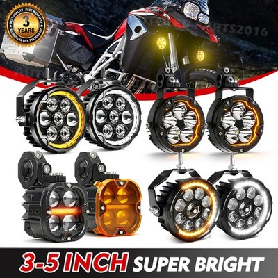 Motorrad LED Nebelleuchte Zusatzscheinwerfer High Low Beam Gelb/weiß DRL+ Kabel