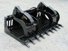 72" Severe Duty Rock Grapple Bucket with Teeth Skid Steer Loader Attachment