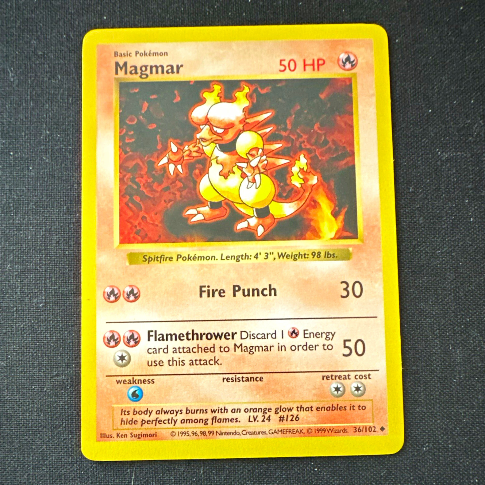 Magmar — WotC Base Set 036/102 — Unlimited Uncommon (Shadowless) — English