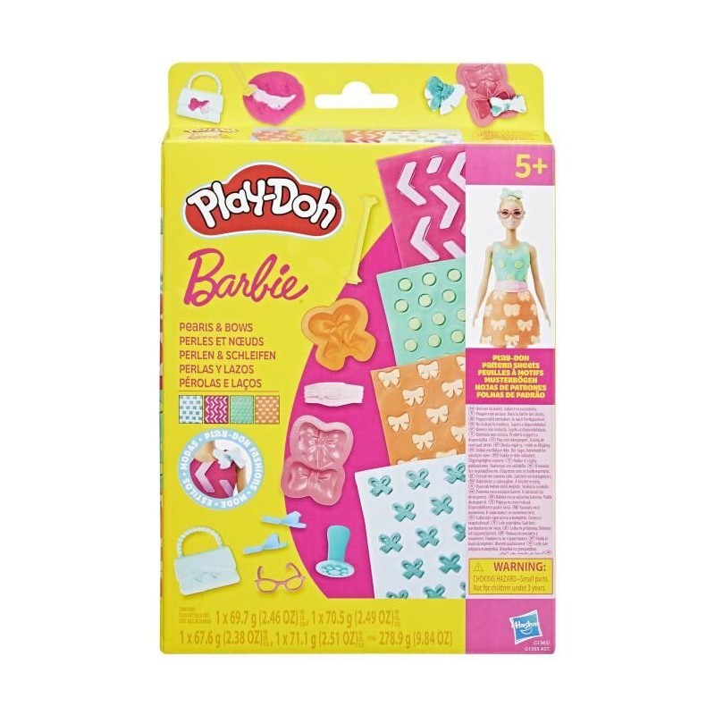Play-Doh Barbie Perles et noeuds recharges coffret pâte à modeler enfant
