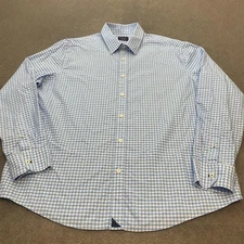 UNTUCKit Shirt Mens XL Blue White Gingham Check Button Down Long Sleeve Cotton