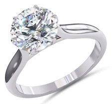 IGI 5 Ct Round Cut Lab Grown Diamond Solitaire Engagement Ring 14K White Gold