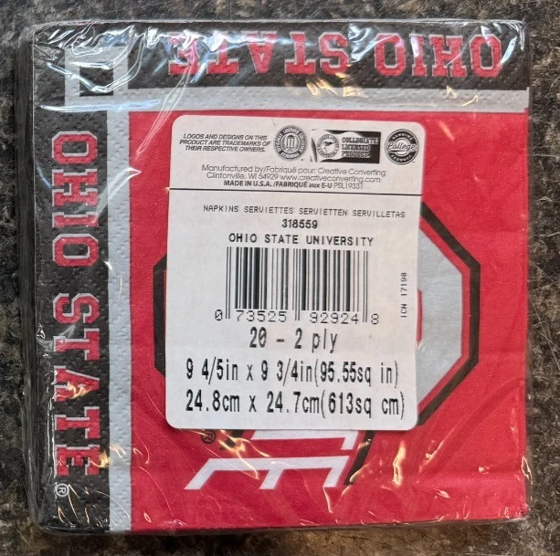 Ohio State Beverage Napkins Pack of 20 - Image 2 of 2