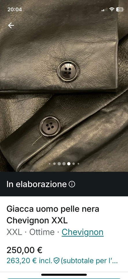 Chevignon Giacca Blazer Uomo pelle Leather Coat Man Size XXL - Imagen 4 de 4