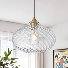 Glass Pendant Lights Kitchen Island, Brass Gold Pendant Lighting Fixtures, Mo...