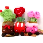 Jazwares Russ Berrie 6” Valentine Plants Mini Plushies Cactus Heart Roses Toy