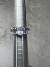 Vintage Sterling Silver 925 Amethyst K Blue Topaz Ring Size 6.75 D63