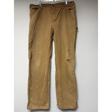 Dickies Carpenter Pants Mens 38x32 Brown Fair Distressed Duck Canvas 1939RBD