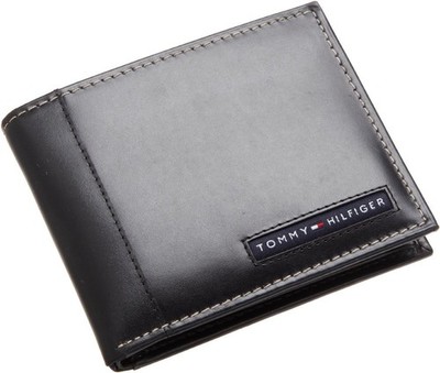 Tommy Hilfiger Men's Premium Leather Credit Card ID Wallet (Black)