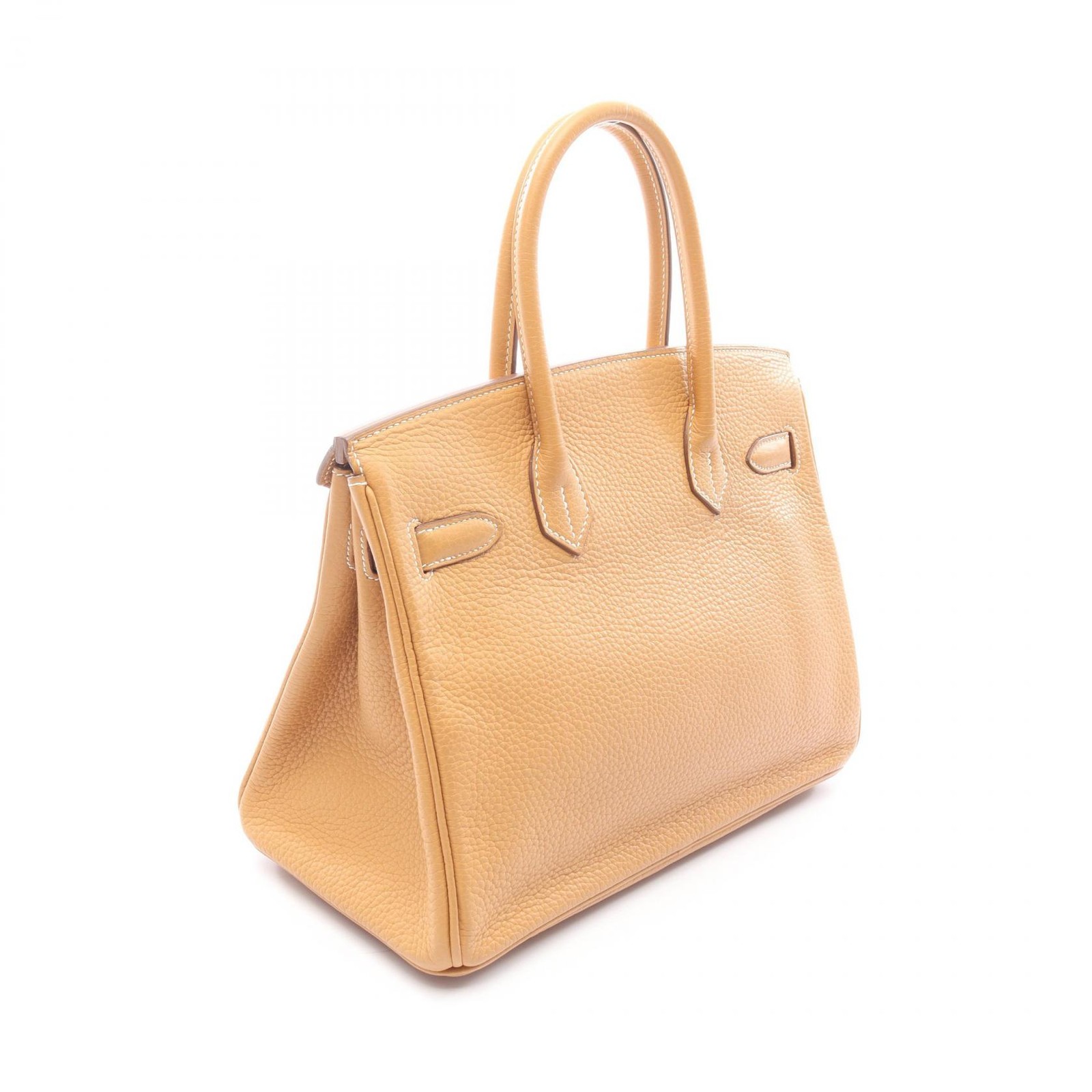 HERMES Birkin 30 Handbag R Taurillon Clemence Natural sable GHW Used Women thumbnail 2