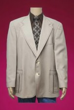 Vtg 60s 70s Johnny Carson Tailored Two Button Beige Western Men's Blazer