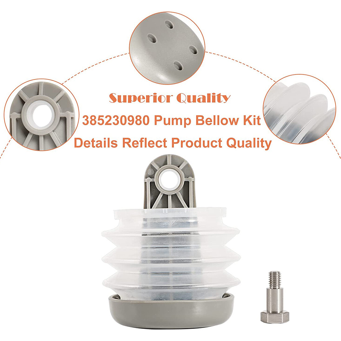 For Dometic SeaLand 385230980 Vacuflush Pump Bellow Kit S J T Series