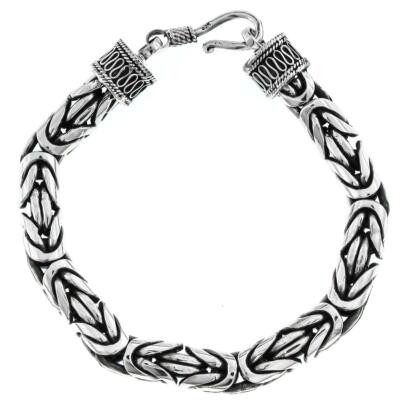 8 mm dicke Herren Byzantiner Kette Bali Handarbeit 925 Sterling Silber Armband