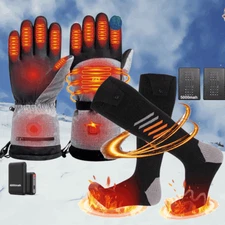 Electric Heated Gloves Rechargeable Battery Winter Hand Warmer Windproof