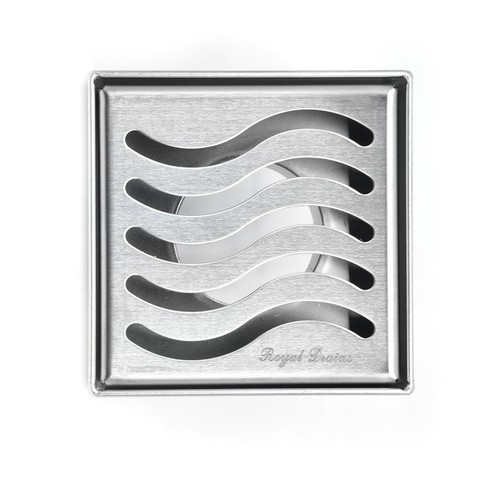 SereneDrains Square Shower complete ABS drain kit Stainless Steel Ocean Wave - Picture 11 of 13