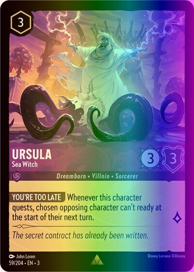 Lorcana Ursula - Sea Witch (59/228) Into the Inklands NM FOIL