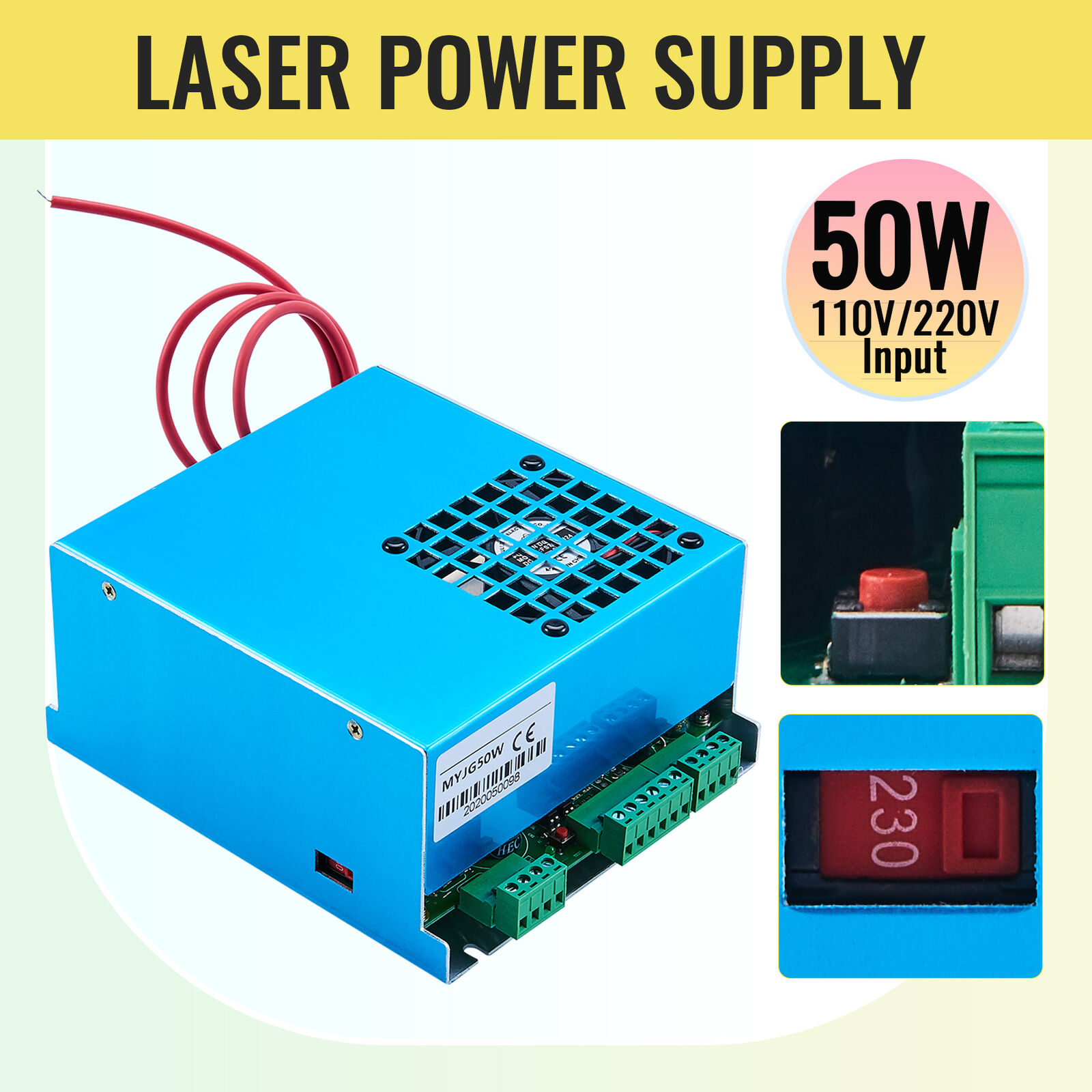 Now free shipping 50W CO2 Laser Power Supply 110V 220V Cutters for Engravers Engra Max 71% OFF