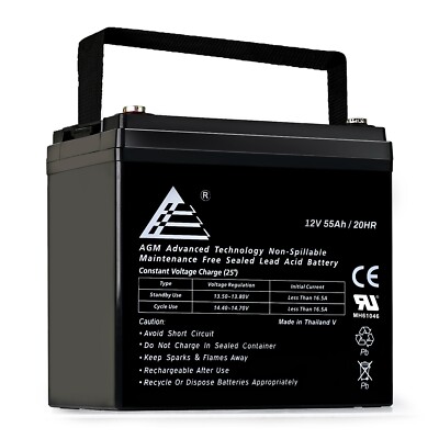 One 12v 55Ah Sealed Lead Acid Battery for Kung Long Tempest TR45-12