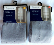 Colormate Rod Pocket One Crinkle Voile Panel, Coal 51x63/84 in., Light Filtering