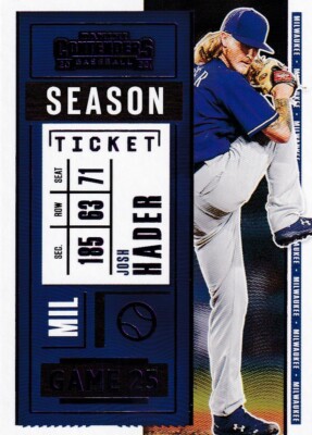 2020 CONTENDERS PURPLE PARALLELS JOSH HADER MILWAUKEE BREWERS - B5929