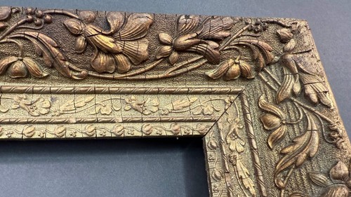 Large Shabby Antique Gilt Picture Frame (59x51cm) 19th Century Ornate Wall Decor - Picture 9 of 10